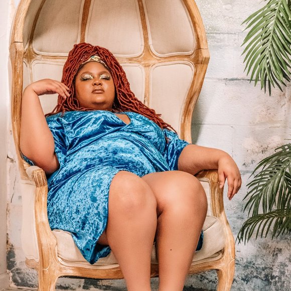 Turquoise Velvet Dress - Picture 3 of 3